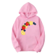 Fresh Pink Strawberry & Lemon & Blueberry Print Hoodie